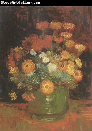Vincent Van Gogh Vase with Zinnias (nn04)